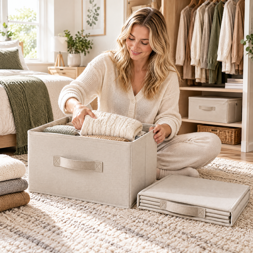 Averndell™ Collapsible Fabric Storage Bin with Lid