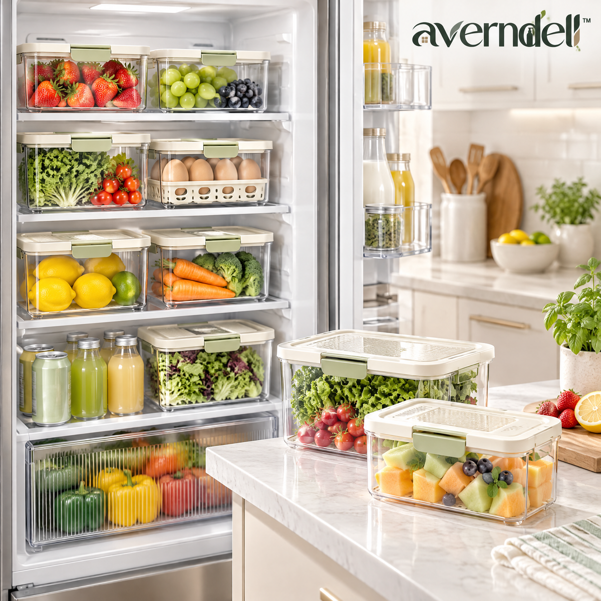 Averndell™ Stackable Produce Keeper Container Set