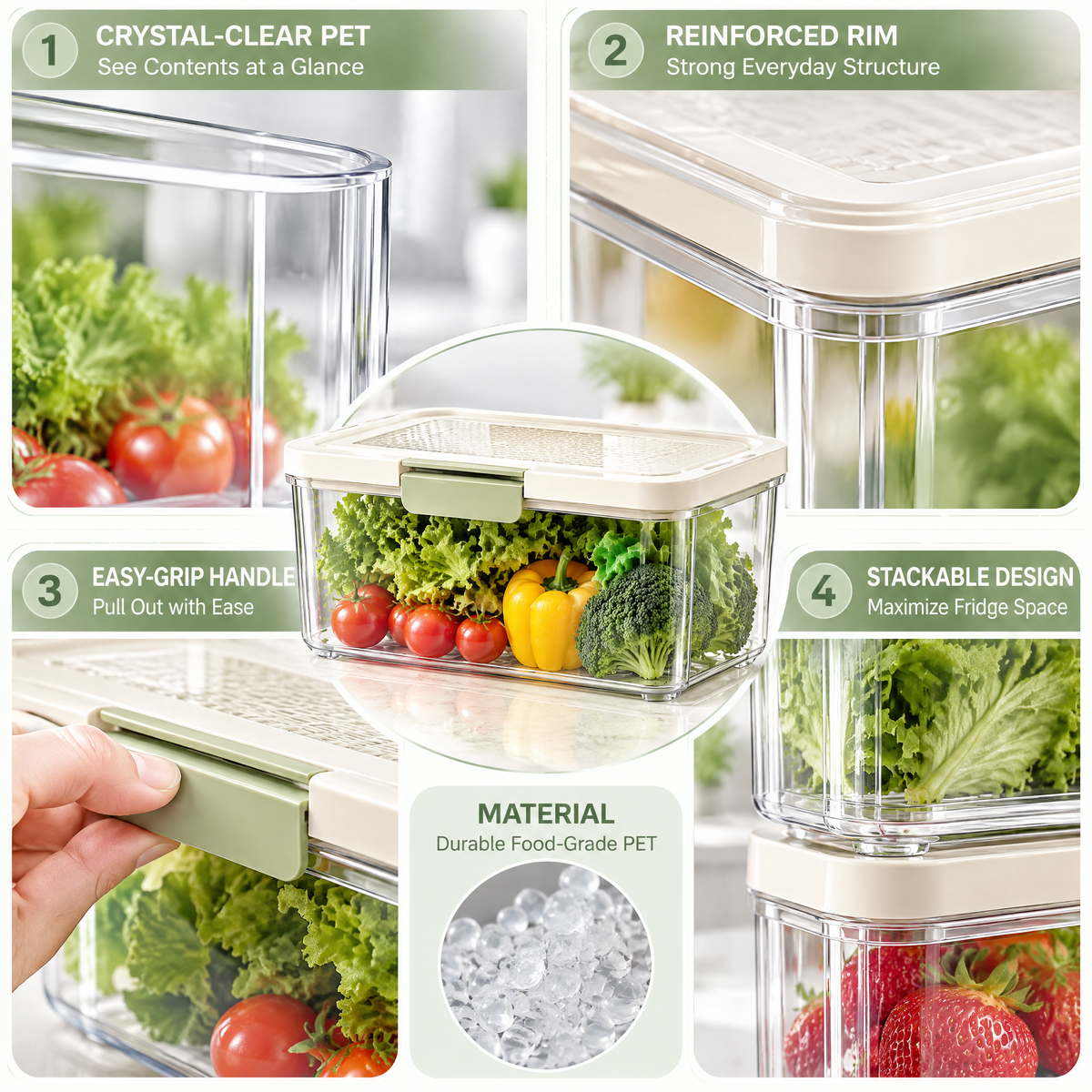 Averndell™ Stackable Produce Keeper Container Set
