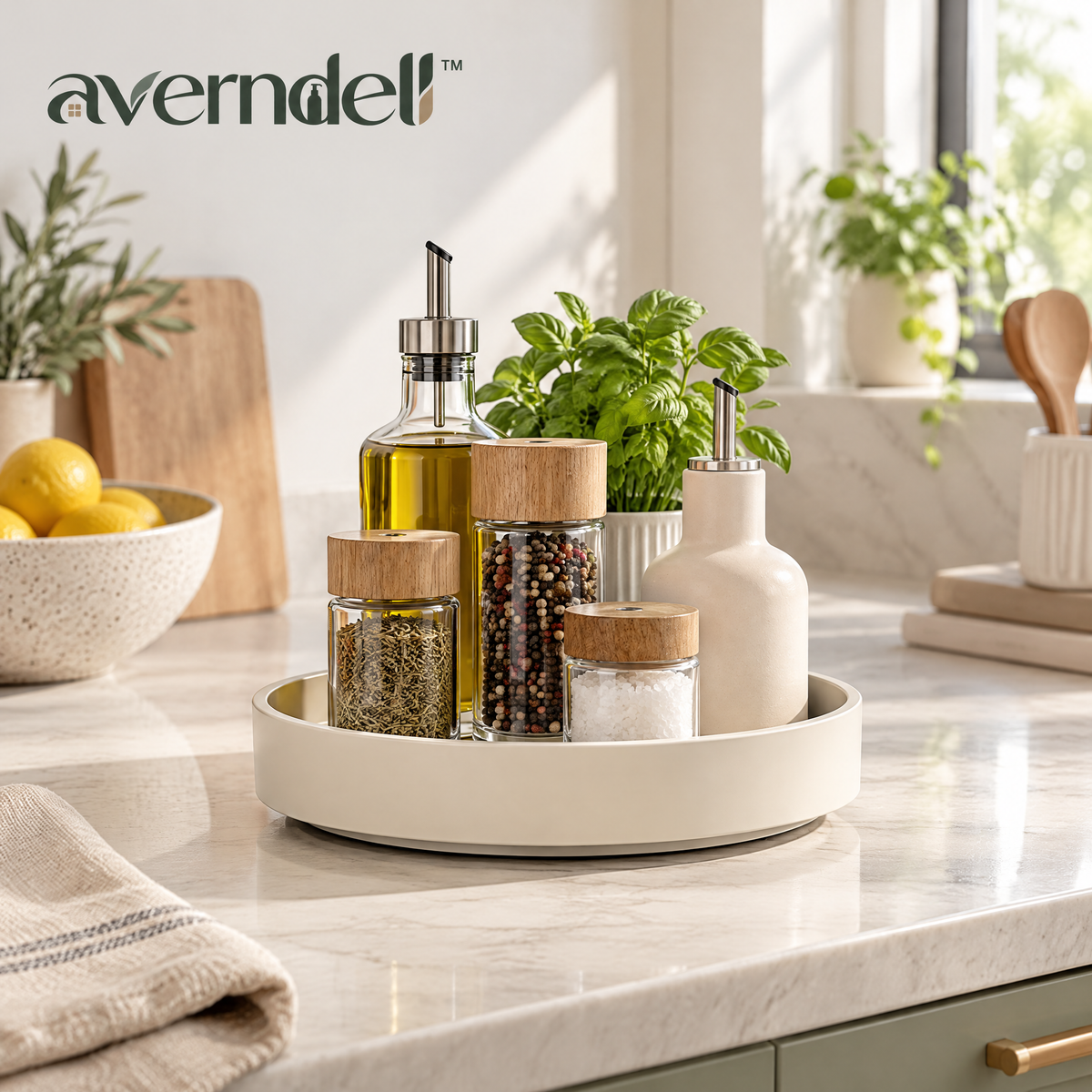 Averndell™ Rotating Kitchen Countertop Organizer