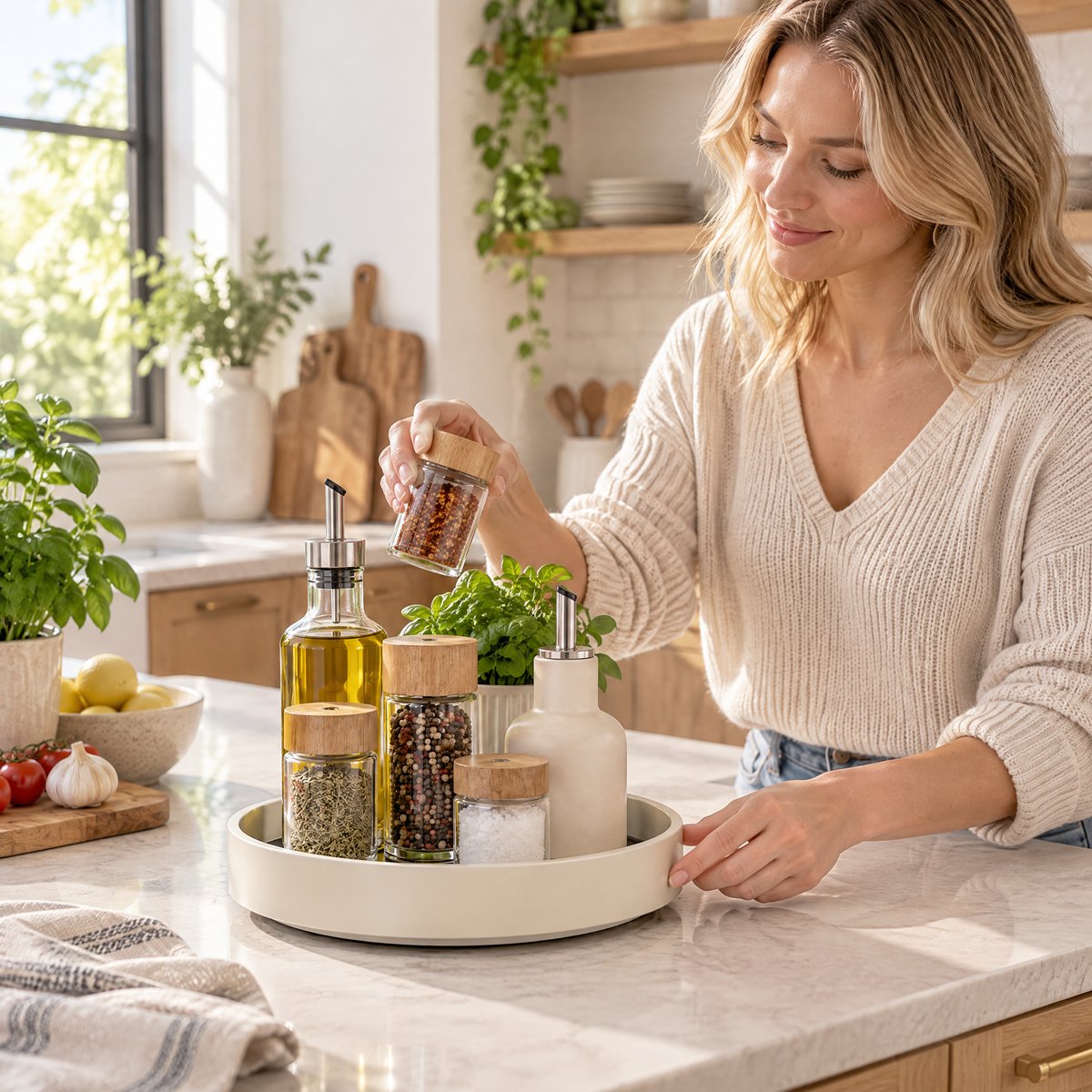 Averndell™ Rotating Kitchen Countertop Organizer