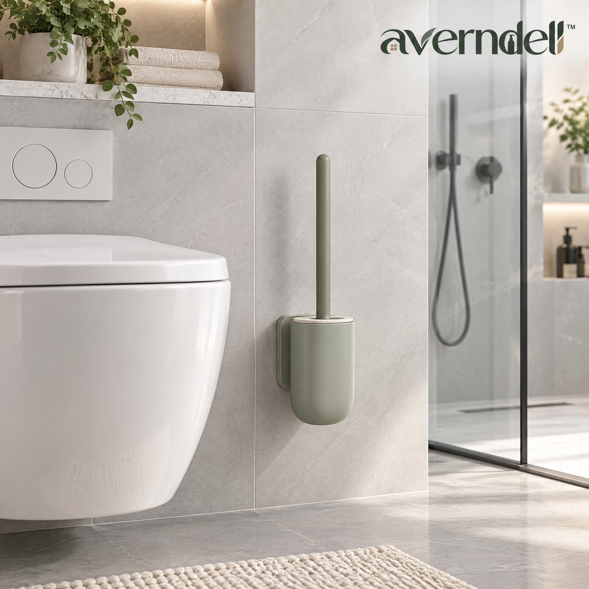 Averndell™ Wall-Mounted Toilet Brush & Holder