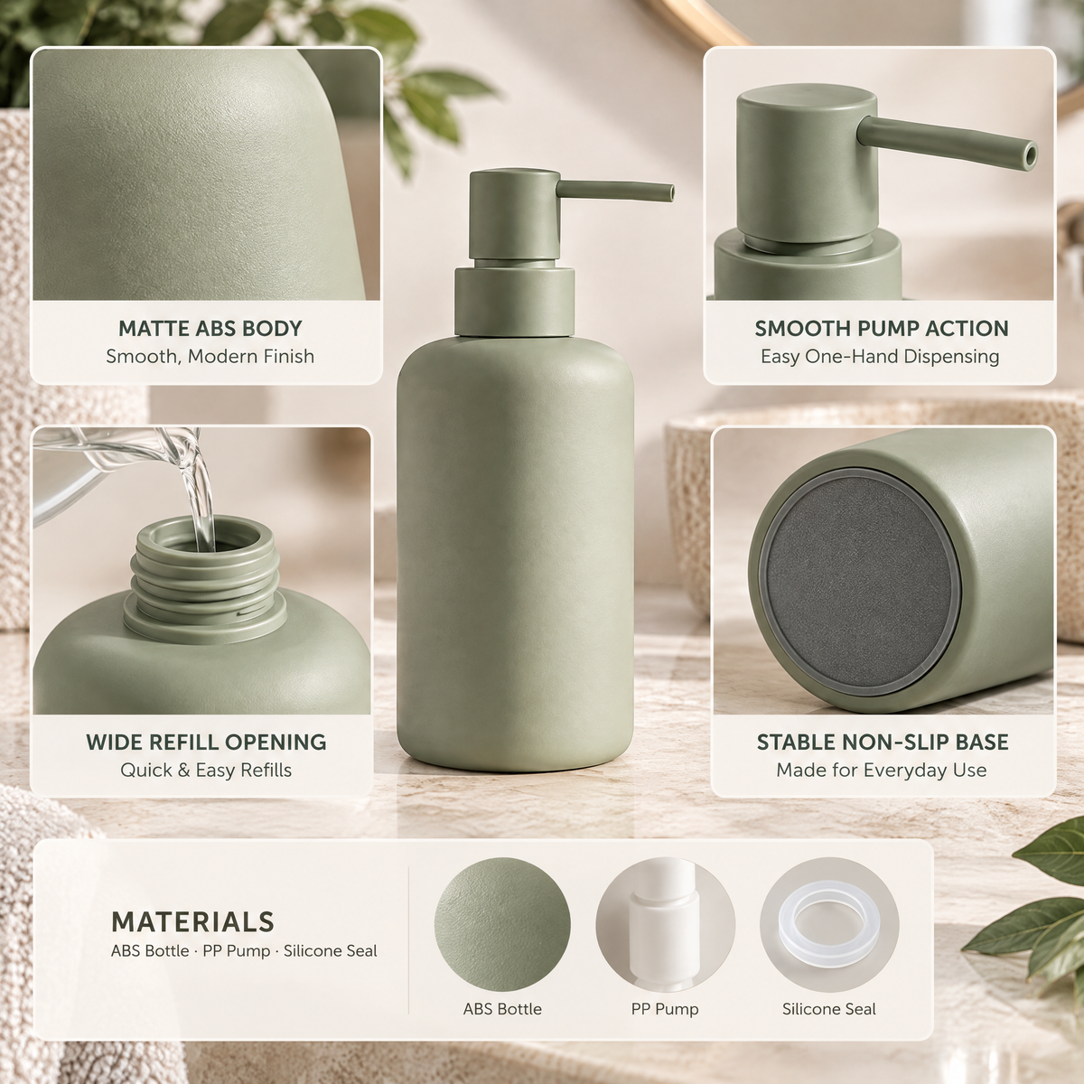 Averndell™ Minimalist Refillable Soap Dispenser