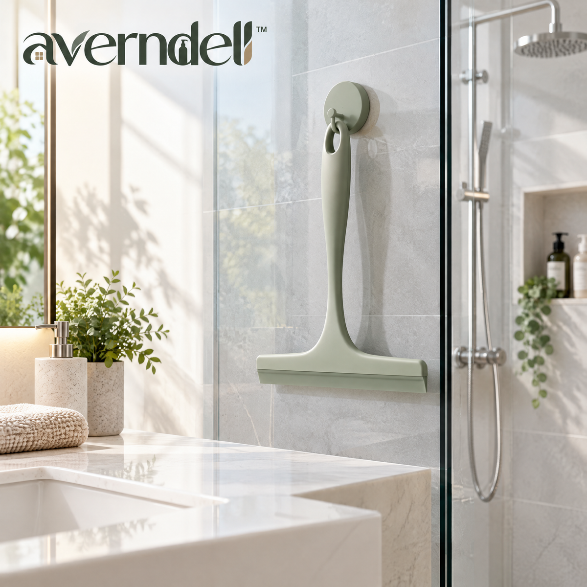 Averndell™ Shower Glass Squeegee with Wall Hook