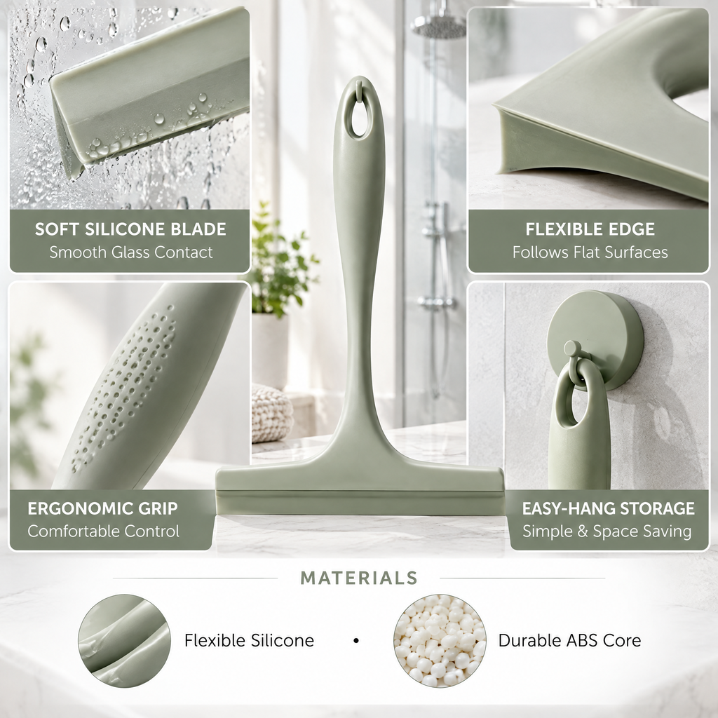 Averndell™ Shower Glass Squeegee with Wall Hook