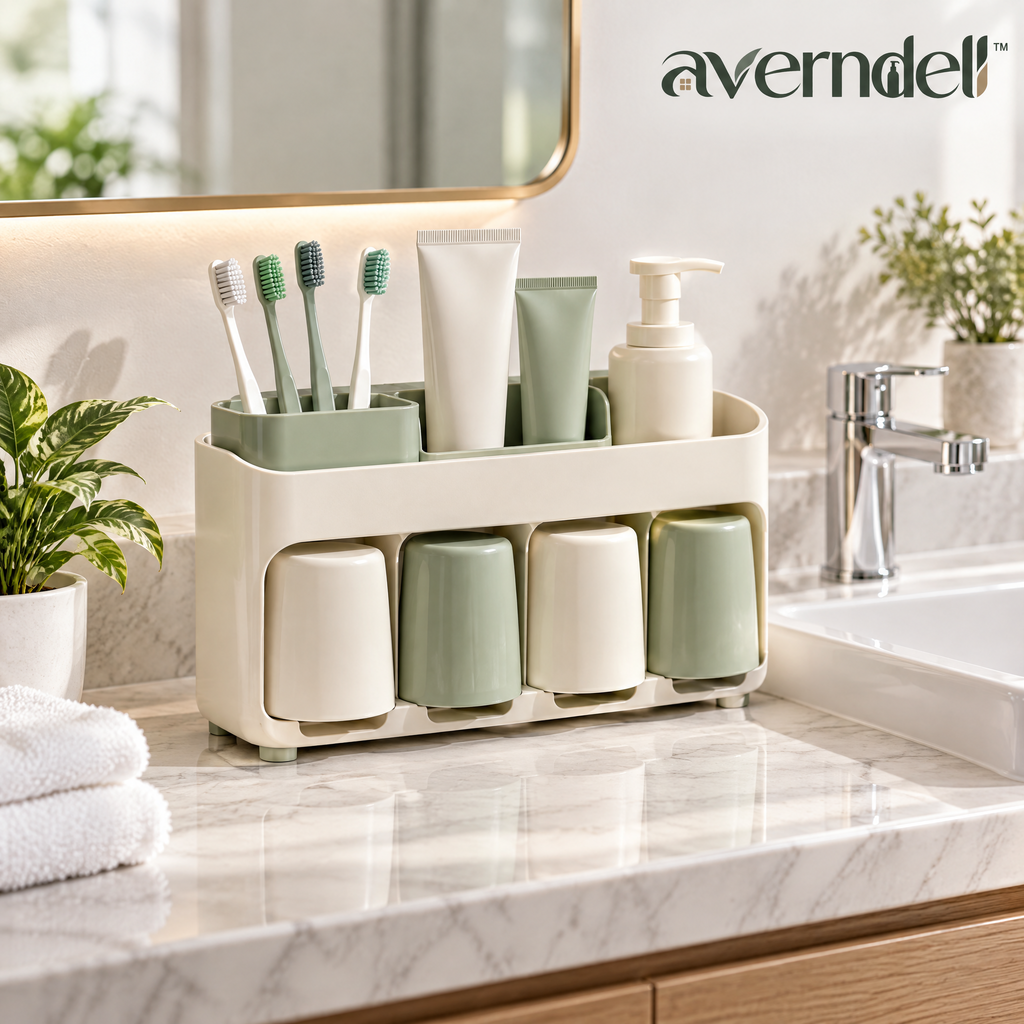 Averndell™ Family Toothbrush Organizer with Four Cups